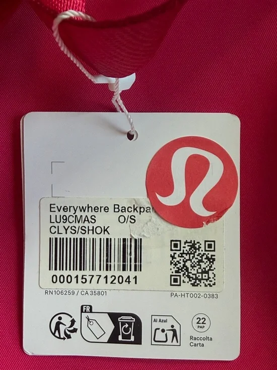 🆕 LULULEMON Everywhere Backpack 22L Calypso Pink/Sheer Oak NWT - Picture 16 of 16